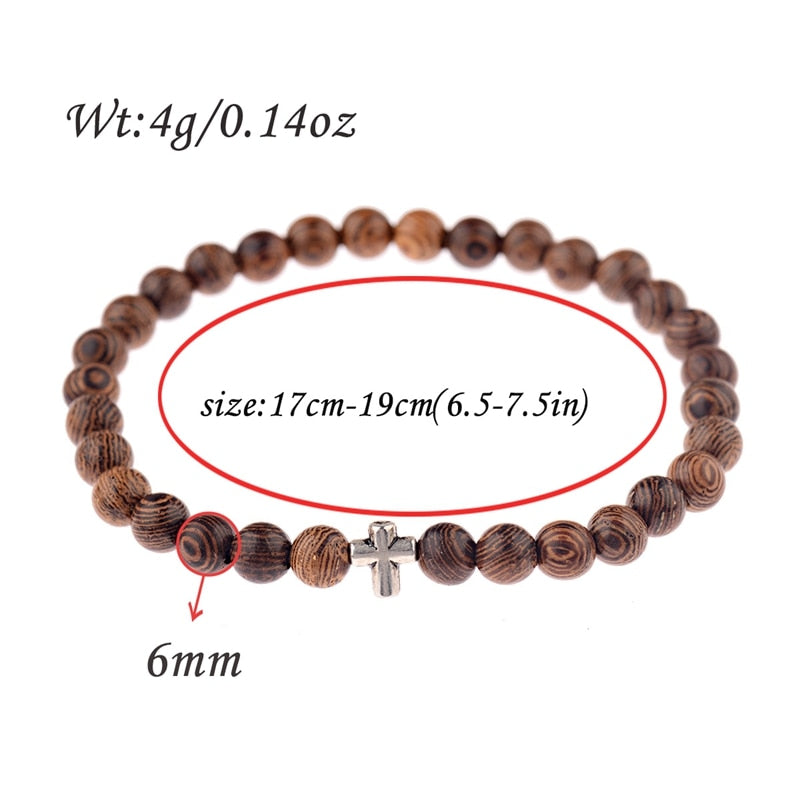 Perlen Armband für Damen und Herren mit Holzperlen