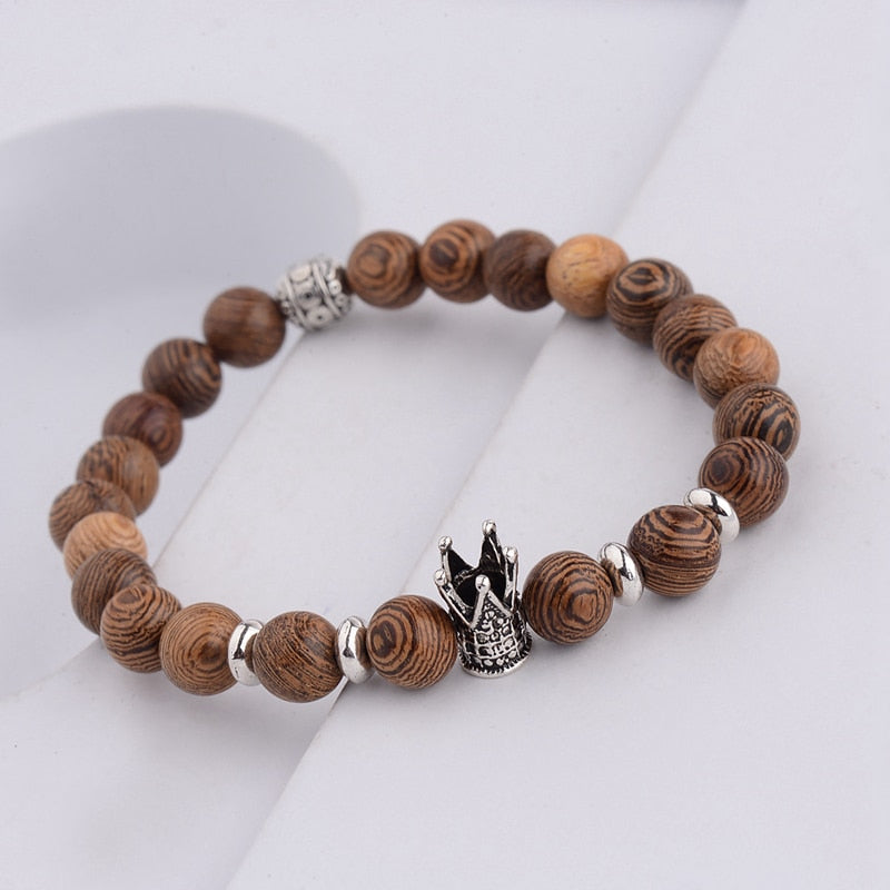 Perlen Armband für Damen und Herren mit Holzperlen