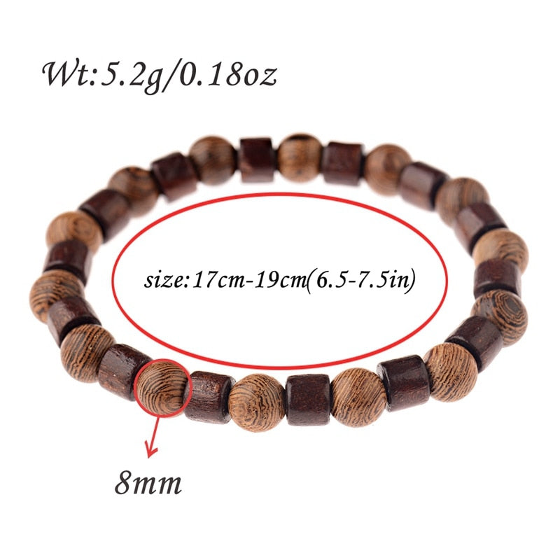 Armband für Damen und Herren mit Holzperlen.